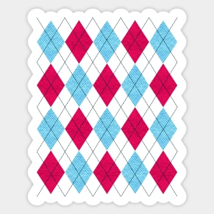 Pink and Blue Argyle Sticker